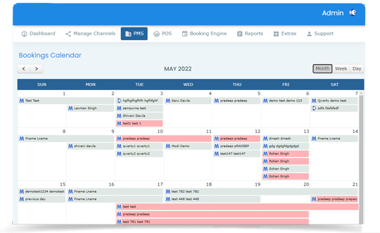 Booking Calender - eGlobe Best Channel Manager